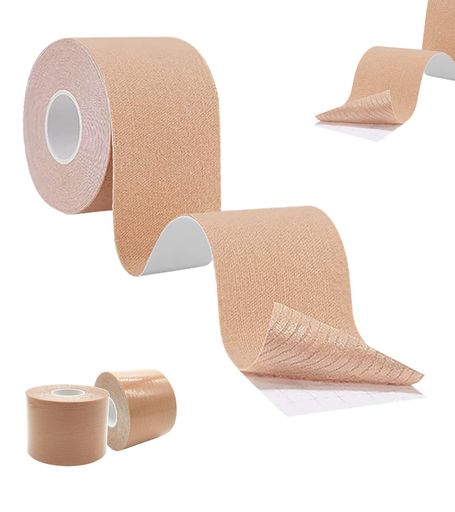 [LUPAPA]ニップレス強力粘着性ニップルシールリフトアップテープ胸リフトテープ使い捨て肌に優しいボディテープDIYブラバストサポート肌色/5つの幅選べる/長さ5メートル