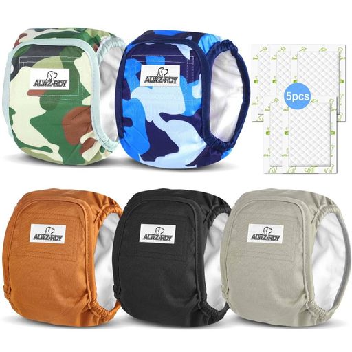 マナーベルト犬男の子5点セットおむつライナー5枚付き超吸収洗濯可能お漏らし・介護用猫にも対応XS