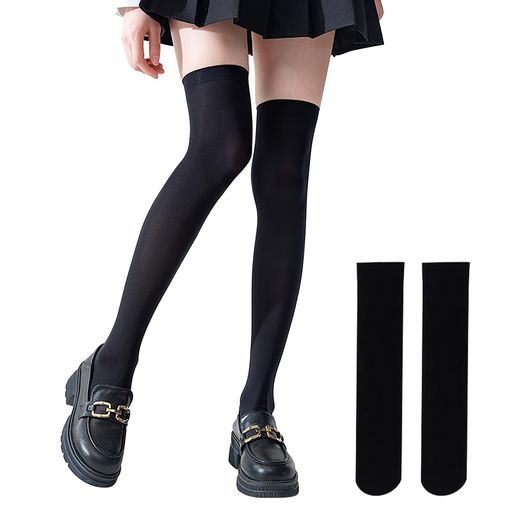 [Allanve]ニーハイソックス黒白ハイソックスレディースニーハイストッキングニーハイタイツ伸縮性通気性靴下ソックスパーティー卒業式cosp…