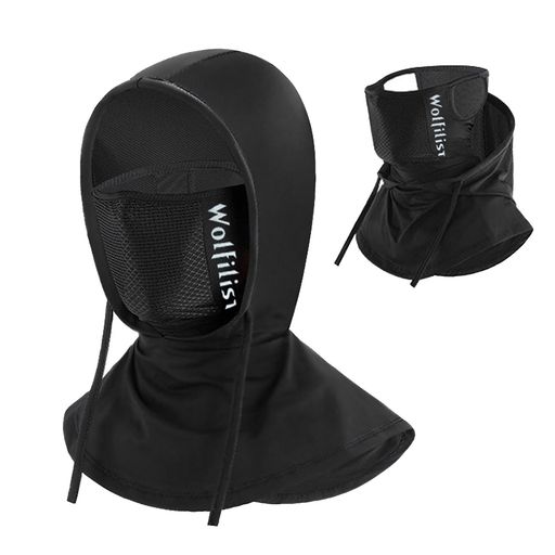 [WOLFILIST]フェイスカバーバラクラバ夏用冷感uvカットマスク日焼け防止ネックカバー息苦しくない吸汗速乾自転車バイクランニングジョギングスポーツ登山釣り(ブラック)