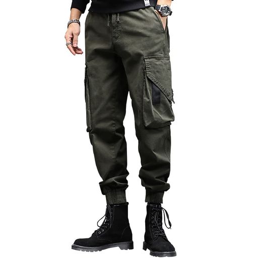 [netero]カーゴパンツメンズミリタリーパンツ無地綿アーミーパンツタクティカルパンツ調整紐ファッショ..