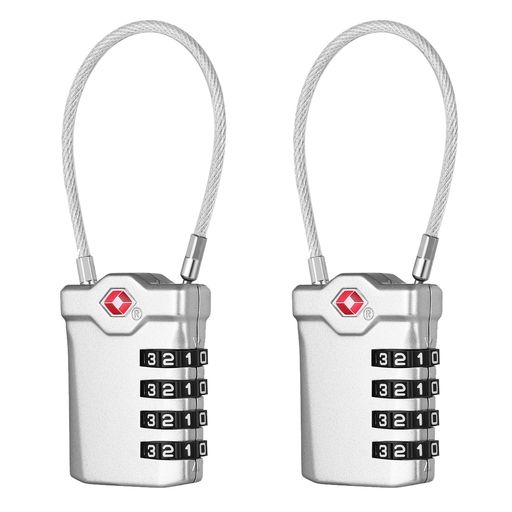 NAGEダイヤル鍵4桁ワイヤーロック旅行暗証番号盗難防止TSAロック南京錠荷物キャリーケースリュックバッ..