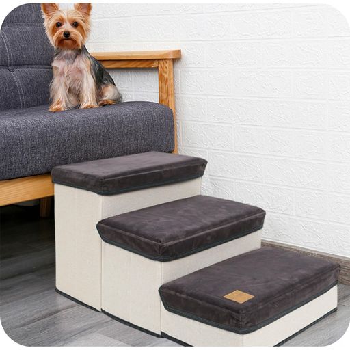 小型犬用犬階段|高いベッドのためのドッグステップ|軽量で安全なペット階段猫ステップ付き