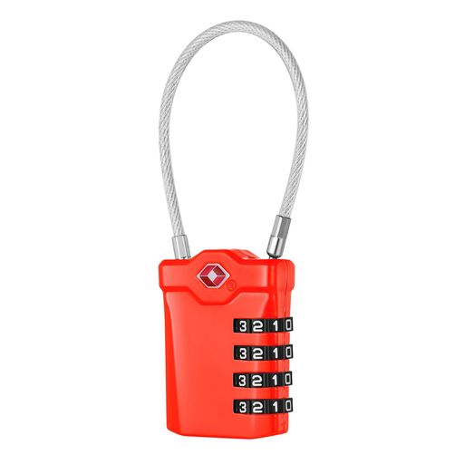 NAGEダイヤル式南京錠4桁鍵暗証番号ワイヤー盗難防止荷物キャリーケースリュックバッグスーツケース海..