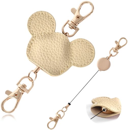 [Tonriga]リールストラップ伸縮式35cm頑丈設計金属フック付きリールキーホルダー/キーリール対応社員証..