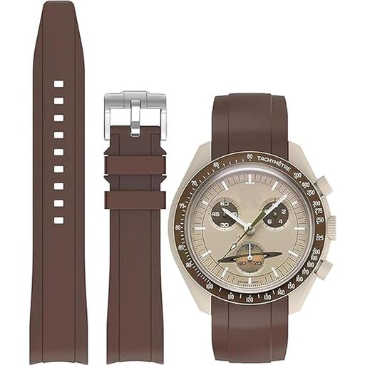 20mm時計バンドシリコンベルトforOmegaXSwatchMoonSwatch腕時計ベルトオメガとスウォッチバンドゴムバンドオメガSpeedmasterロレックス、セイコーSEIKO用20mm防水防汗(2)