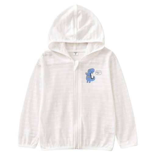 [POBIDOBY]子供用日焼け止め服薄手春夏UVカット冷房対策ラッシュガードこども用ジップアップパーカー女の子紫外線防止虫除け軽量可愛い普段着旅行通園(恐竜-1120)