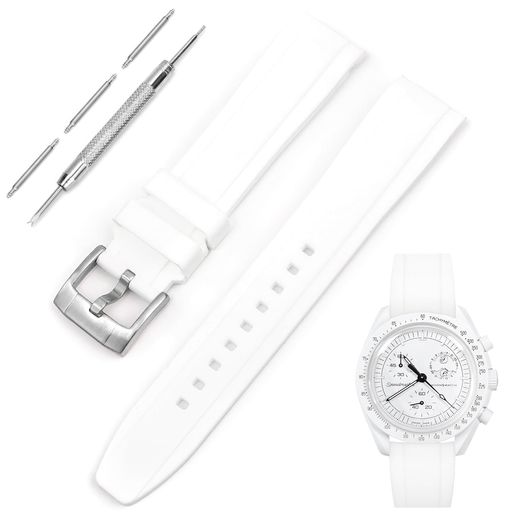 このシリコンバンドはムーンスウォッチと互換性があります。調整可能な時計バンドがある、304ステンレススチールを採用している、頑丈で長持ちです。 シリコン素材を採用し、汚れにも強く、柔軟性と頑丈さを兼ね備えたバンドです。柔らかい心地、質感も手触りも抜群、軽くて着用しています。 日常着やスポーツ着に最適です。お肌に防水、防汗、無害です。ビジネスからダイビング・アウトドア・スポーツ・サバイバルまで、最適です。 時計の新しい外観を与えて、古いバンドに代わるもので、予備のベルトとして持っておかれると安心ですよ。 製品の外観、快適性、そして耐久性の完璧な組み合わせを作ります。調整可能な時計バンド、素晴らしい贈り物。