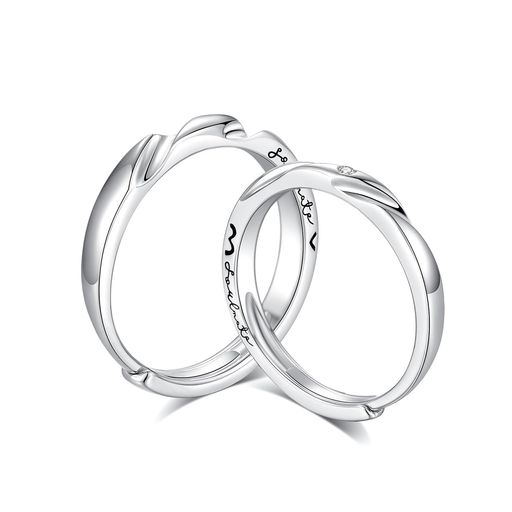 [FANCIME]ペアリングレディースメンズ指輪二個セット女子用14号男士用19号ハート合わせる磁石リングカ..