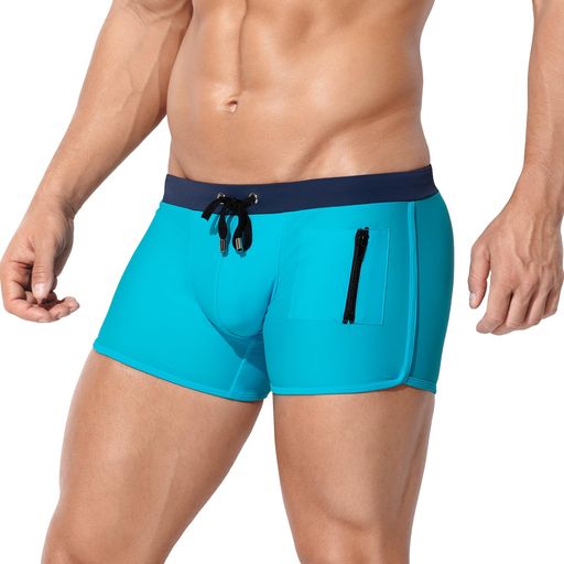 [ArjenKroos]水着メンズスイムパンツフィットネス水着水泳パンツボクサー紐付きポケット付きサーフパンツローライズAK40061枚ブルーXL