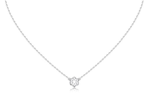 [ladylike]レディライク]シルバー925幸せ花咲くダイヤネックレスERP