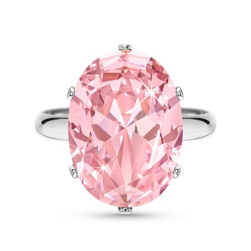 [Linawe]ピンク指輪フリーサイズ、シルバーリングレディース、モアサナイト人工ダイヤモンドジルコニア..