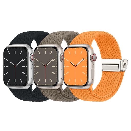 Missairコンパチブルアップルウォッチバンドナイロン4946454442mmAppleWatchバンド編み込みゴム磁気式バックルマグネットアップルウォッチスポーツバンド伸縮性iWatchUltra21