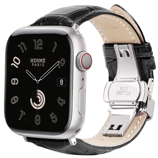 [Xreisi]コンパチブルAppleWatchバンド44MM45MM46MM49MM本革/ビジネス用アップルウォッチベルト46mm竹の節レザープッシュ式Dバックル/ピンバックル手作りAppleWatchUltra2/1