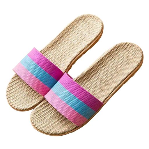 [Wazaza]室内履き替えサンダルルームシューズスリッパリネンスリッパ室内麻21.5cm~22cm