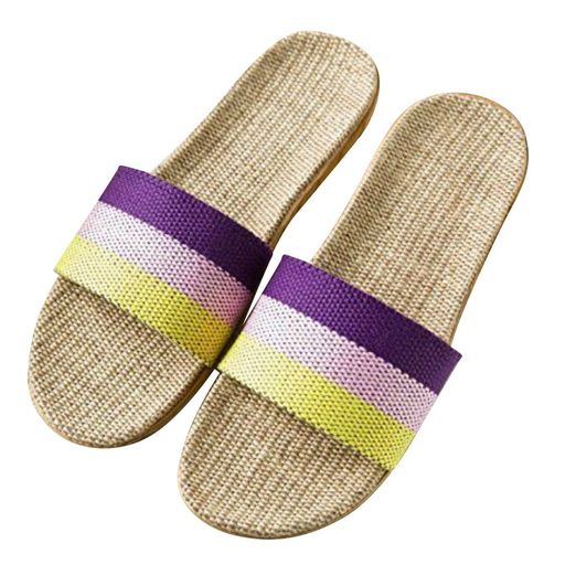 [Wazaza]室内履き替えサンダルルームシューズスリッパリネンスリッパ室内麻21.5cm~22cm