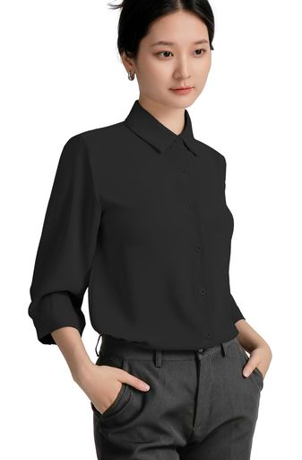 [SPRINGSEAON]シャツブラウスレディース七分袖とろみワイシャツゆったり大きいサイ...