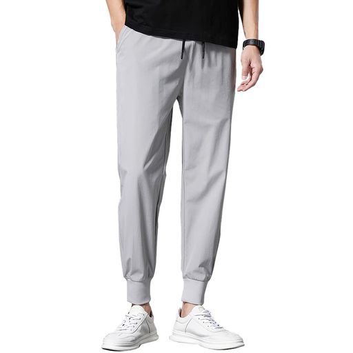 [Topsky]接触冷感ズボンメンズ夏9分丈ジョガーパンツ速乾アイスシルクパンツメンズ涼感テーパードパンツストレッチパンツスウェットパンツスラックスパンツボトムスイージーパンツカジ…