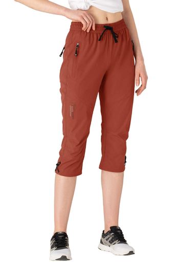 七分丈パンツレディース吸湿速乾トレッキングパンツ膝下丈4wayストレッチスポーツウエア撥水加工撥水ヨ..