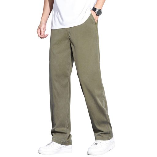 [FUZHIHUA]ズボンメンズスラックス涼しい夏服ワイドテーパードパンツゆったりイージーパンツ軽快ボトムス無地速乾ロング丈ラウンジパンツ大きいサイズトラウザーズmenpants春夏秋(JPアルフ…