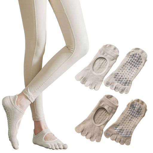 [YUMISS]【現役講師監修】ヨガソックス5本指滑り止め夏【滑り止めシリコン付き・通気性が高く蒸れない..