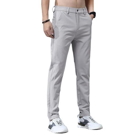 [ROOKMZU]アイスシルクパンツメンズ接触冷感ズボンメンズ夏パンツゴルフストレッチパンツ冷感涼しい速乾カジュアルイージーパンツボトムステーパードパンツビジネススラックス前開き夏…