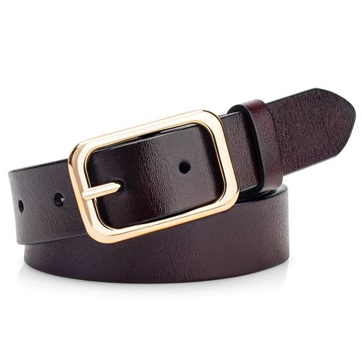 [Macoking]ベルトレディース細い本革牛革ブランド学生耐久性柔らかいカジュアルベルトレザーベルトスーツビジネス誕生日母の日プレゼント女性コーヒー120cm