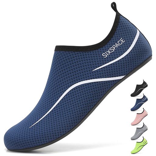 [SIXSPACE]マリンシューズウォーターシューズ男女兼用アクアシューズフィットネスシューズレディースメンズ軽量通気滑り止ヨガサーフブーツネイビー23.5cm