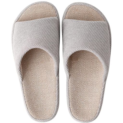 [SOARHOPE]ルームシューズ亜麻スリッパメンズ室内履き和風無地春夏用来客用部屋用軽量オシャレ通気シンプル素足で履く洗濯可