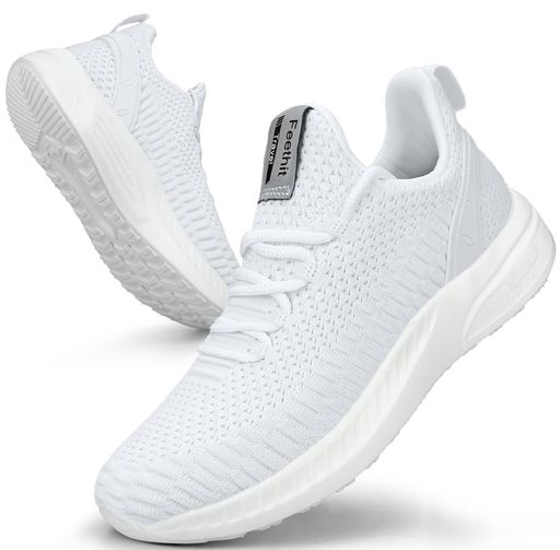 [Feethit]スニーカーメンズランニングシューズ通気軽量滑り止スポーツシューズスリッポンジョギングウォーキング運動靴お洒落旅行通学通勤日常着用ホワイト26.5cm