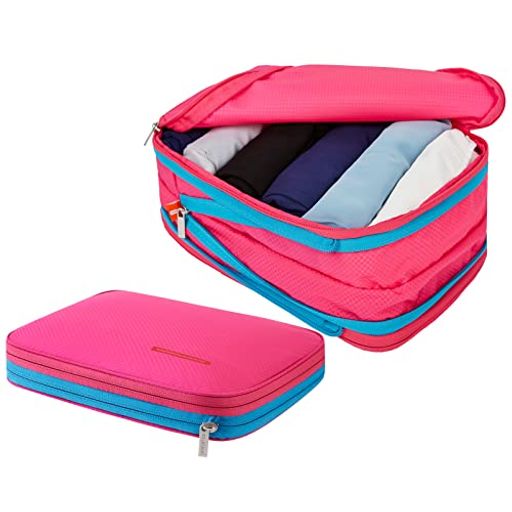 BeeNesting圧縮バッグ防水トラベルポーチ旅行用圧縮袋衣類圧縮袋収納ファスナー拡張可能ペース節約2つ..