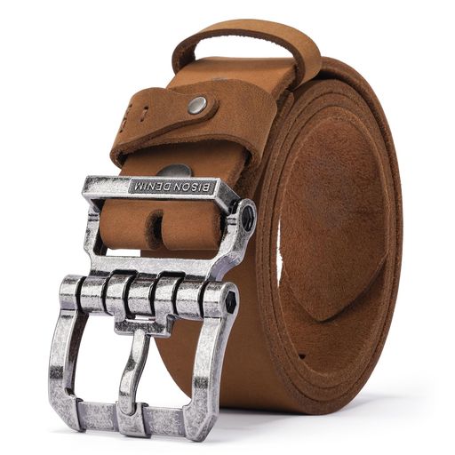 [BISONDENIM]ベルトメンズ本革大きいサイズメンズベルトカジュアル革ベルトジーンズ用ベルト作業用ベルト紳士用ベルト長さ調節可能長さ105cm~136cm化粧箱付き父の日プレゼント