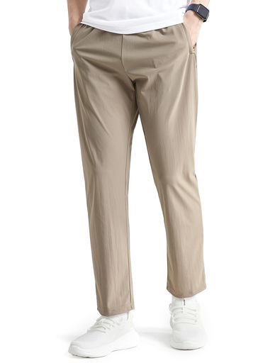 [HISDERN]ジョガーパンツメンズアイスシルクパンツ速乾超ストレッチイージーパンツYKK凉感ロングパンツ..