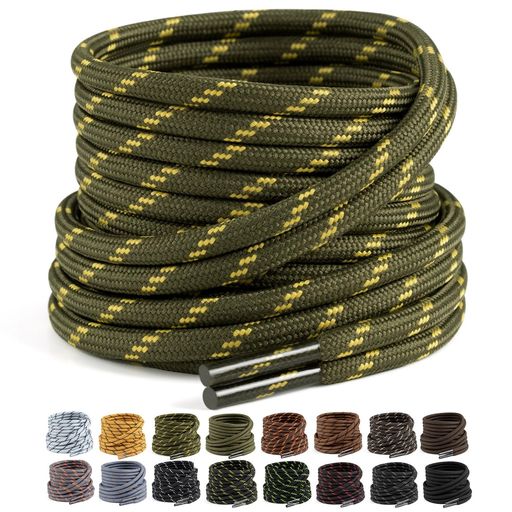 [Puzeam]靴紐スニーカー紐ほどけにくく滑り止め、耐久性の高い靴ひも4.5mm幅丸紐ブーツ紐スニーカーシ..