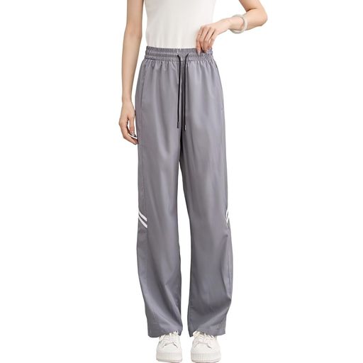 [Runningsheep]ジャージ下レディースワイドパンツゆったりロングパンツトレーニングランニングフィットネスパンツ9301gr-XL