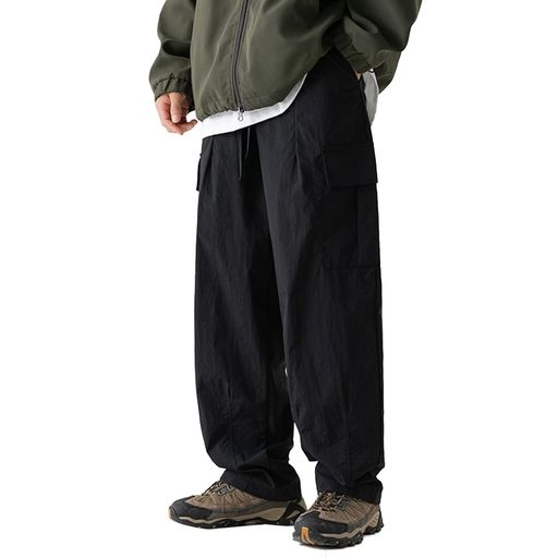 [FLYSHION]カーゴパンツメンズ夏接触冷感作業着ズボン男女兼用アイスシルクパンツメンズ速乾カジュアル..