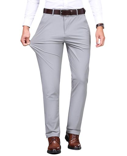 [Rakityo]冷感パンツメンズスラックスアイスシルクパンツストレッチ接触冷感薄手涼しい大きいサイズ夏春秋