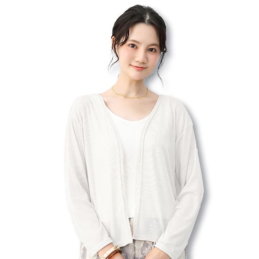 [WindTour]カーディガン夏VネックUVカットショート丈サマーカーディガンライトウエイトアウター羽織り薄手トップスUV対策冷房対策ボレロ夏服夏用カーデガン通気吸汗速乾通勤通学(ホワイ…