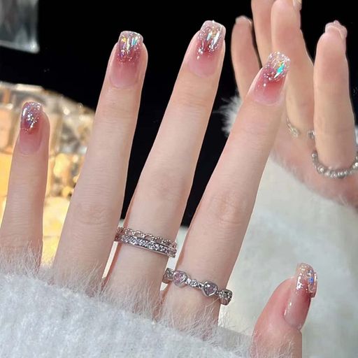 ネイルチップ24枚入可愛いネイルチップ付け爪チップ光沢つけ爪成人式入学式卒業式結婚式パーティー日常..