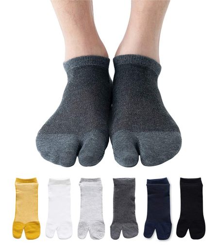 [WIOIW]足袋2本指ソックス靴下メンズ男性用吸汗速乾6足セット
