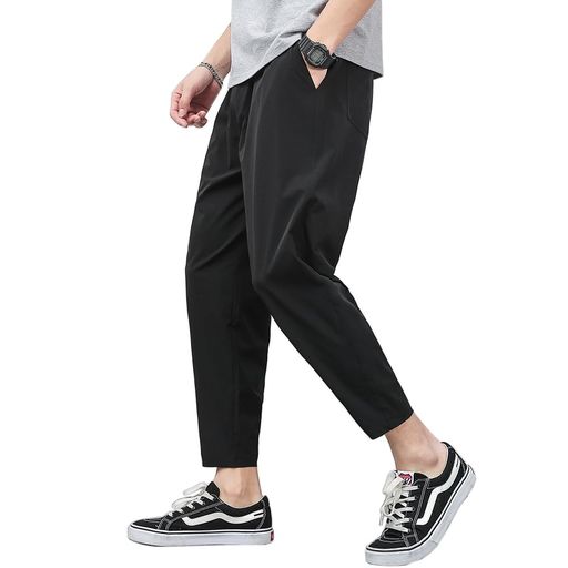 [Topsky]接触冷感ズボンメンズ夏9分丈ジョガーパンツ速乾アイスシルクパンツメンズストレッチスウェットランニングカジュアルテーパードゴルフトレーニングアイスしるく部屋着夏用ズボ…