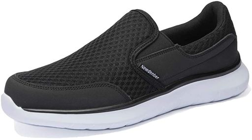 [Newdenber]NDBスニーカー軽量スリッポン25.0~30.0センチメンズ動きやすい防滑カジュアル4色ウォーキングシューズ蒸れにくいクッション性(ブラック-第二代