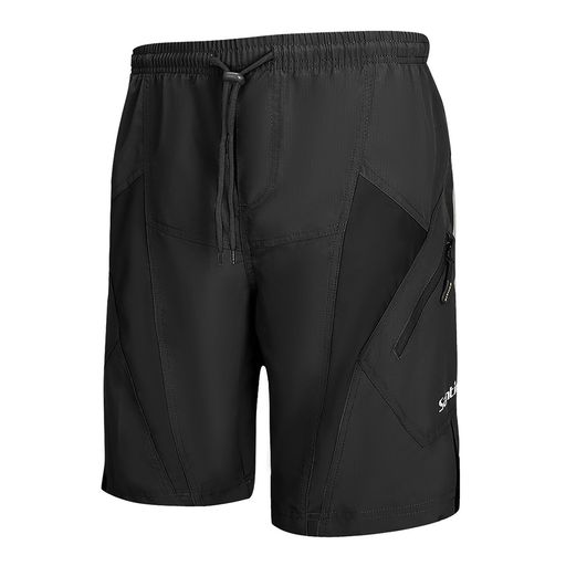 【サンティック】Santicメンズサイクルパンツショートパンツハーフパンツサイクルウェアサイクリング自転車ウェアパッド付きカジュアル吸汗速乾ブラックM