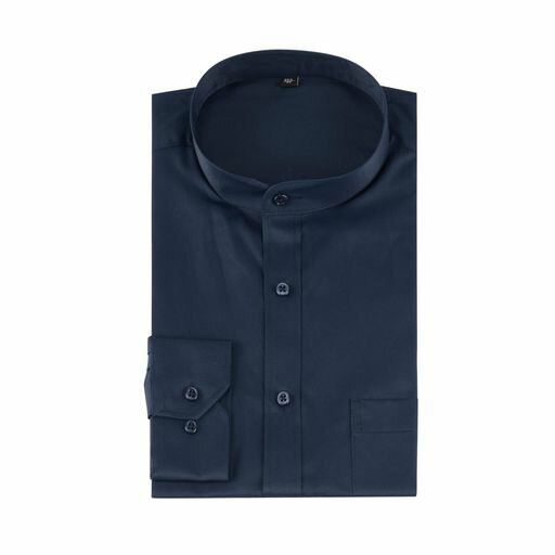 [CEEN]ワイシャツメンズ長袖スタンドカラー立ち襟ボタンダウン綿ノーカラー無地ビジネスオフィス襟なし..