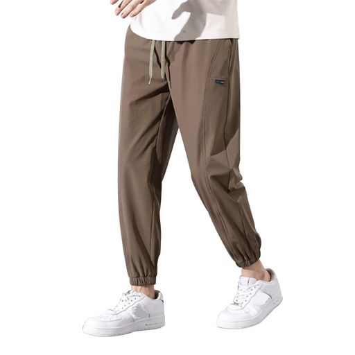 [Kayiyasu]接触冷感ズボンメンズ夏9分丈ジョガーパンツアイスシルクパンツストレッチ薄手冷感パンツ速..