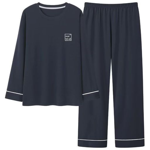 [HEWEAYTA]パジャマメンズ長袖春夏秋-ルームウェア大きいサイズ部屋着上下セット薄手40-90KGゆったり綿吸汗通気肌に優しい(06ダークブルーM)