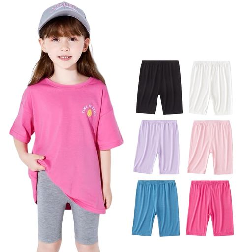[ZGKULAEAOW]子供レギンス5分丈キッズ女の子インナーパンツペチコート薄手無地ガールズ接触冷感ボトム..