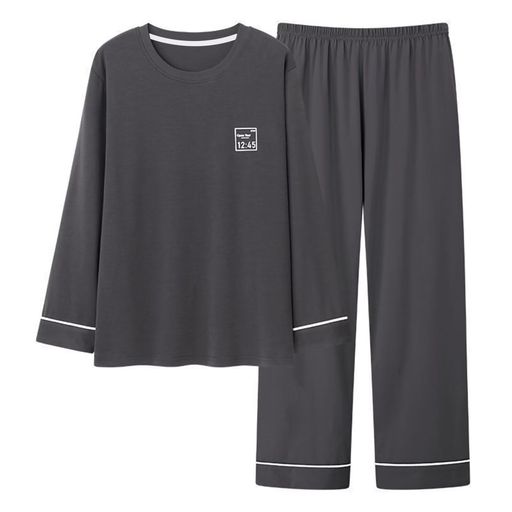 [HEWEAYTA]パジャマメンズ長袖春夏秋-ルームウェア大きいサイズ部屋着上下セット薄手40-90KGゆったり綿吸汗通気肌に優しい(05ダークグレーL)