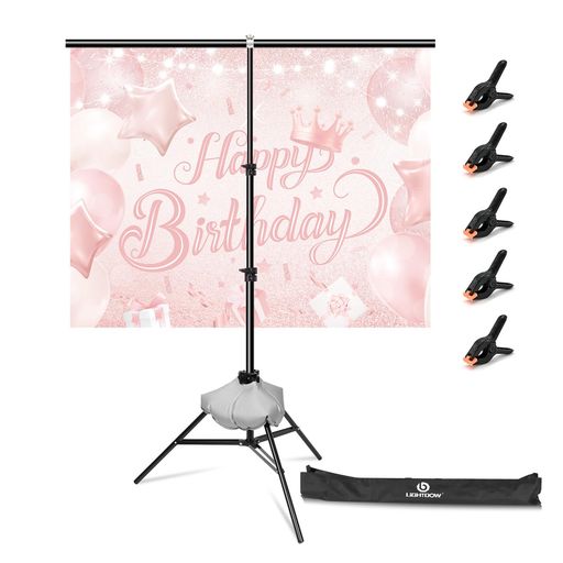 Lightdow背景スタンド150x200cm撮影用T字型撮影スタンド高さ調節可能万能クリップ5個付きウォーターウ..