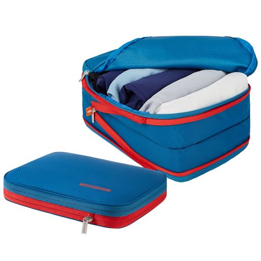 BeeNesting圧縮バッグ防水トラベルポーチ旅行用圧縮袋衣類圧縮袋収納ファスナー拡張可能ペース節約2つ..